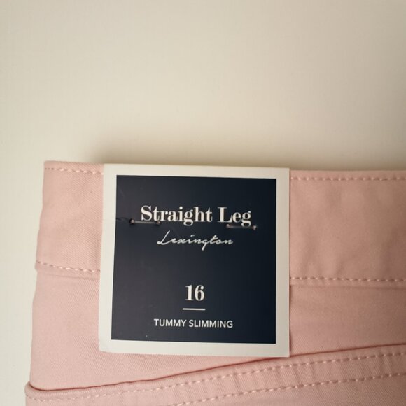 NWT Charter Club Jeans Size 16 Lexington Straight High Rise Misty Pink - Picture 3 of 12